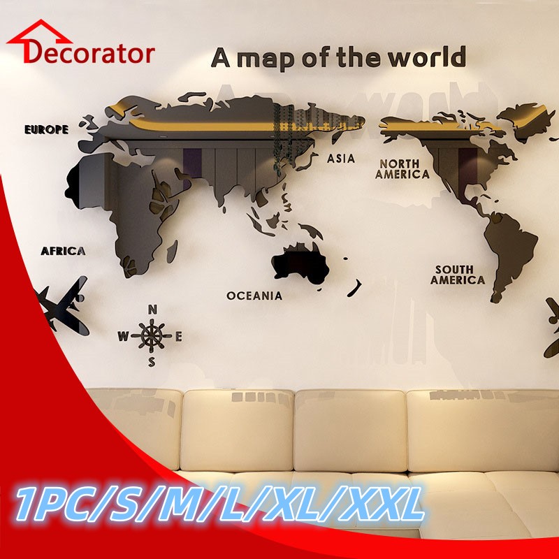 Star Map Poster - Nordic World Map Acrylic 3D Wall