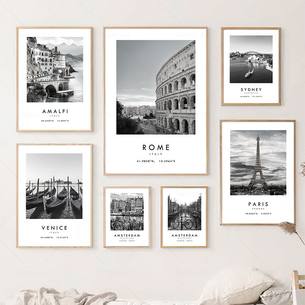 Black White City Travel Photog - Star Map Poster recension och pris