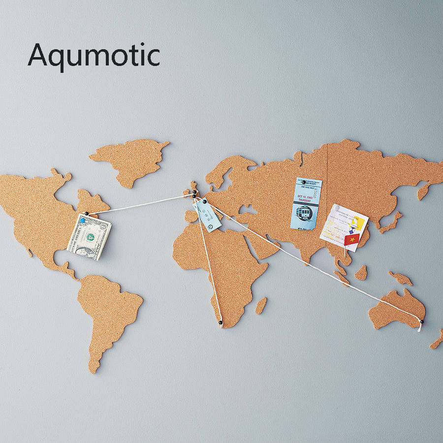 Aqumotic Cork World Map Travel - Star Map Poster recension och pris