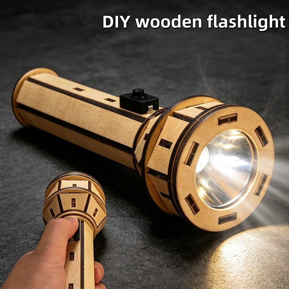 Wooden DIY Flashlight Puzzle K - Science Project Physics recension och pris