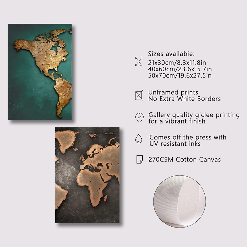 Retro World Map 3pcs/set Canva - Star Map Poster recension och pris