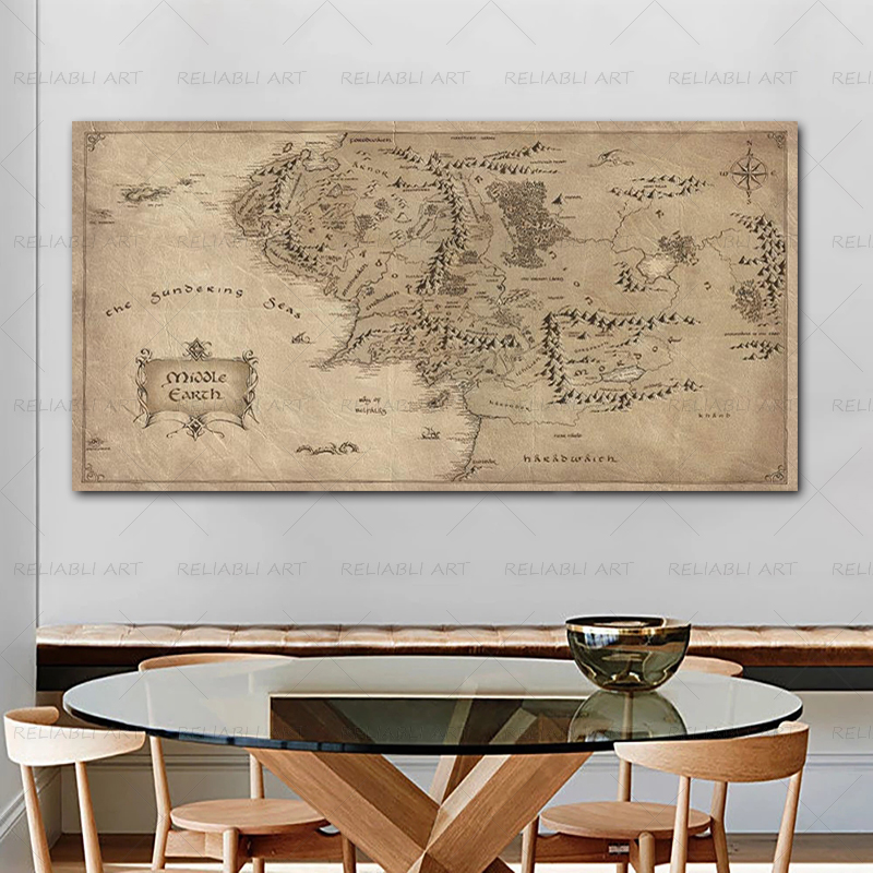 Retro The-Lord-of-Rings Map Po - Star Map Poster recension och pris